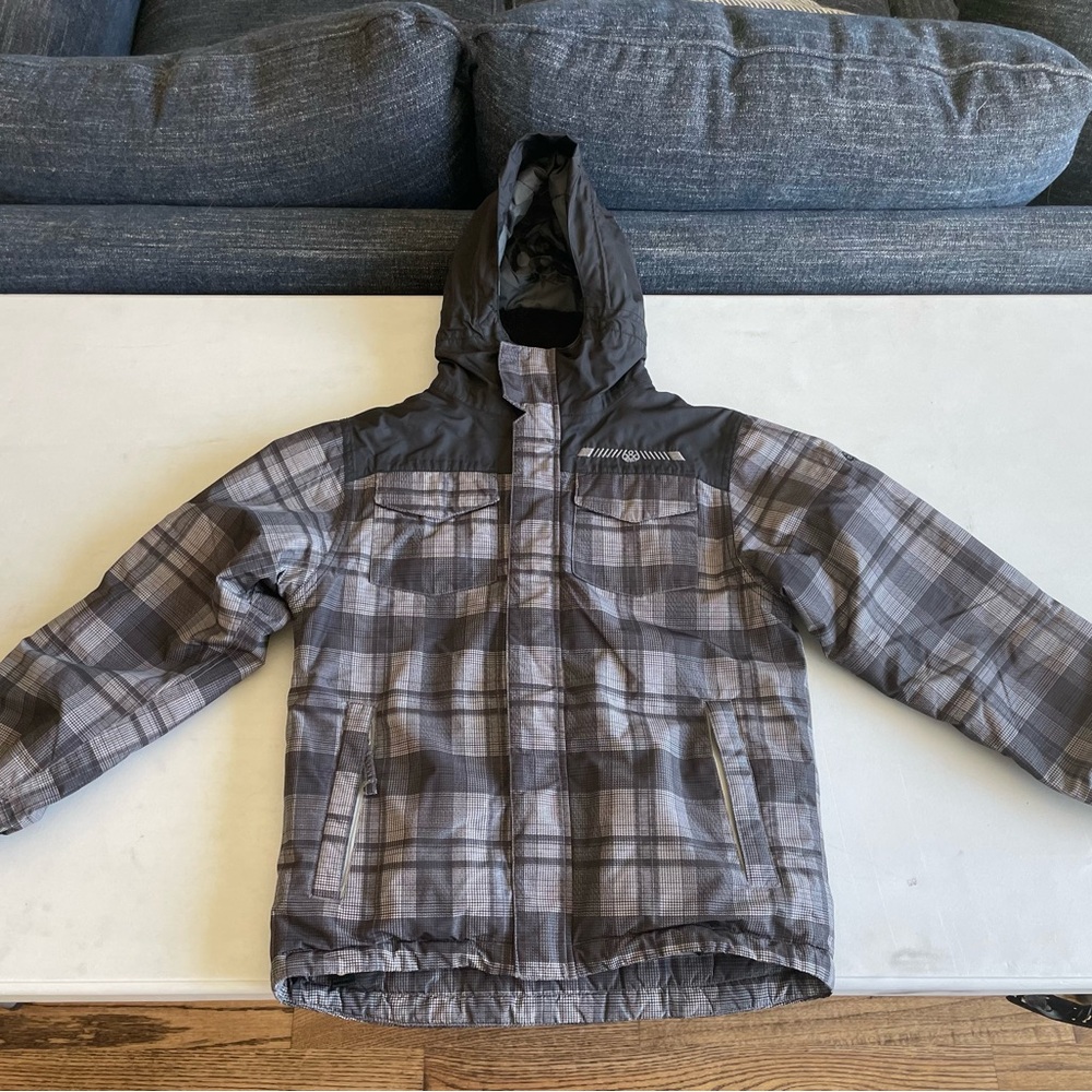 686 Youth Evolution Jacket - Gray and Orange - Ski / Snowboard Jacket